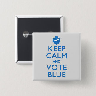 Bóton Quadrado 5.08cm Fique calmo e vote azul