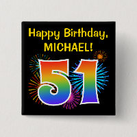 Fireworks divertido + Rainbow Pattern "51" Anivers