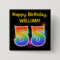 Fireworks divertido + Rainbow Pattern "55" Anivers
