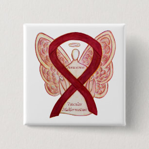 Bóton Quadrado 5.08cm Fita Angel Pin de Sensibilização Vascular