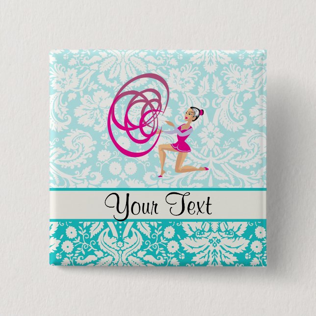 Bóton Quadrado 5.08cm Fita da ginástica rítmica (Frente)