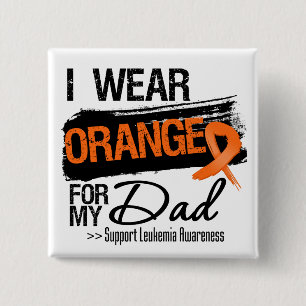 Bóton Quadrado 5.08cm Fita da leucemia para meu pai