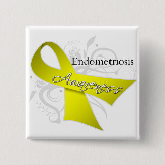 Bóton Quadrado 5.08cm Fita de Consciência da Endometriose