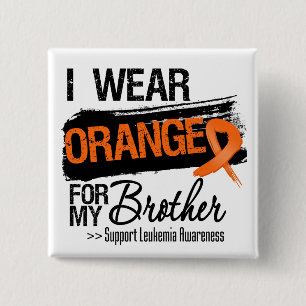 Bóton Quadrado 5.08cm Fita De Leucemia Para Meu Irmão