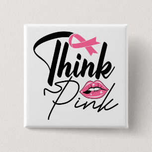 Bóton Quadrado 5.08cm Fivela de Sobrevivência da Fita Rosa com Cancer da