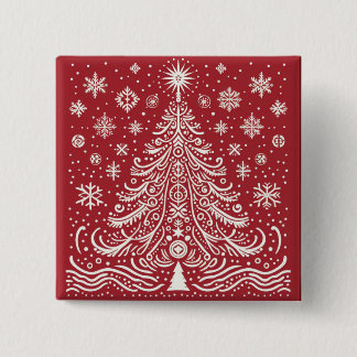 Bóton Quadrado 5.08cm Flair Festivo: Botões e Patches da Árvore de Natal