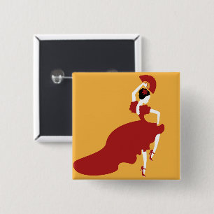 Bóton Quadrado 5.08cm Flamenco Dancer