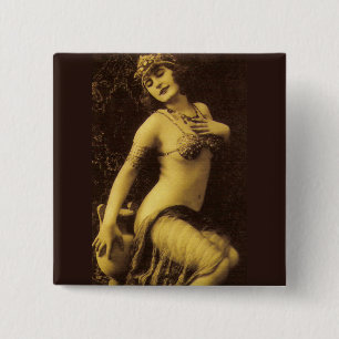 Bóton Quadrado 5.08cm Flapper na Sépia 1