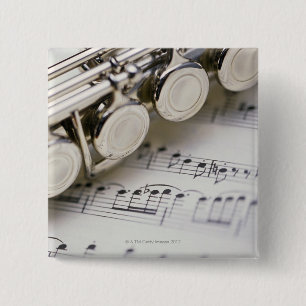 Bóton Quadrado 5.08cm Flauta na partitura