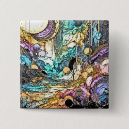 Bóton Quadrado 5.08cm Fliesender Goldfluss