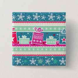 Bóton Quadrado 5.08cm Flocos de neve personalizados e presentes