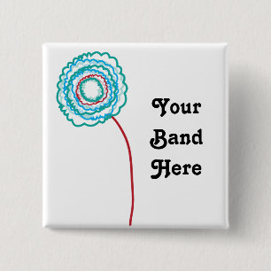 Bóton Quadrado 5.08cm Flor