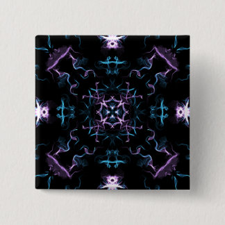 Bóton Quadrado 5.08cm Flor de Mandala Roxo e Azul