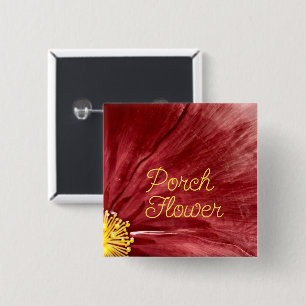 Bóton Quadrado 5.08cm Flor de Portas / Original /