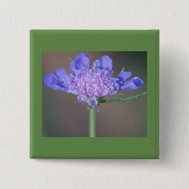 Bóton Quadrado 5.08cm Flor selvagem roxa
