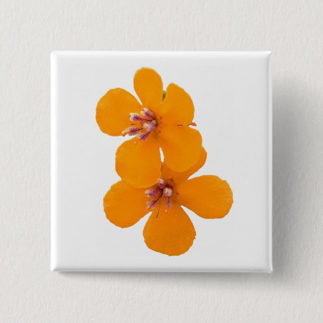 Bóton Quadrado 5.08cm floral (Frente)