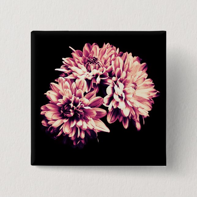 Bóton Quadrado 5.08cm Flores (Frente)