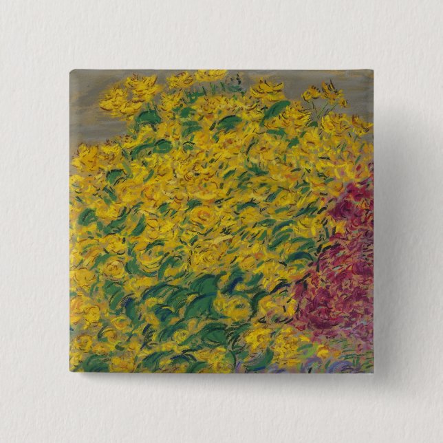 Bóton Quadrado 5.08cm Flores (Frente)