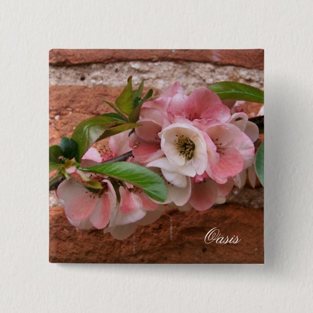 BÓTON QUADRADO 5.08CM FLORES (Frente)