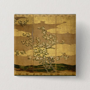 Bóton Quadrado 5.08cm Flores das camélias