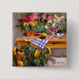 Bóton Quadrado 5.08cm Flores frescas mim