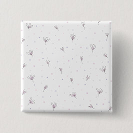 Bóton Quadrado 5.08cm Flores Lilac