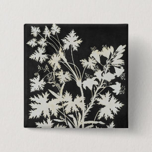 Bóton Quadrado 5.08cm Flores na silhueta