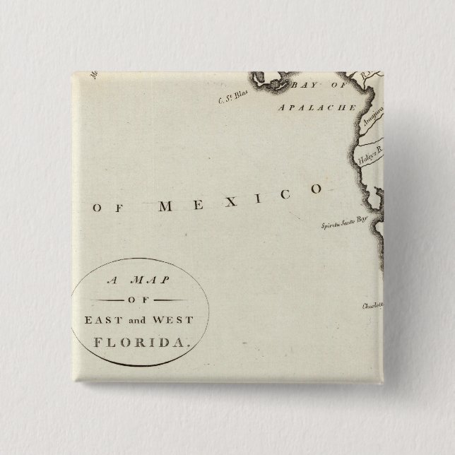 Bóton Quadrado 5.08cm Florida Oriental e Ocidental (Frente)
