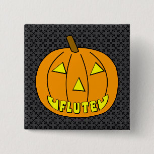 Bóton Quadrado 5.08cm Flute Halloween Pumpkin