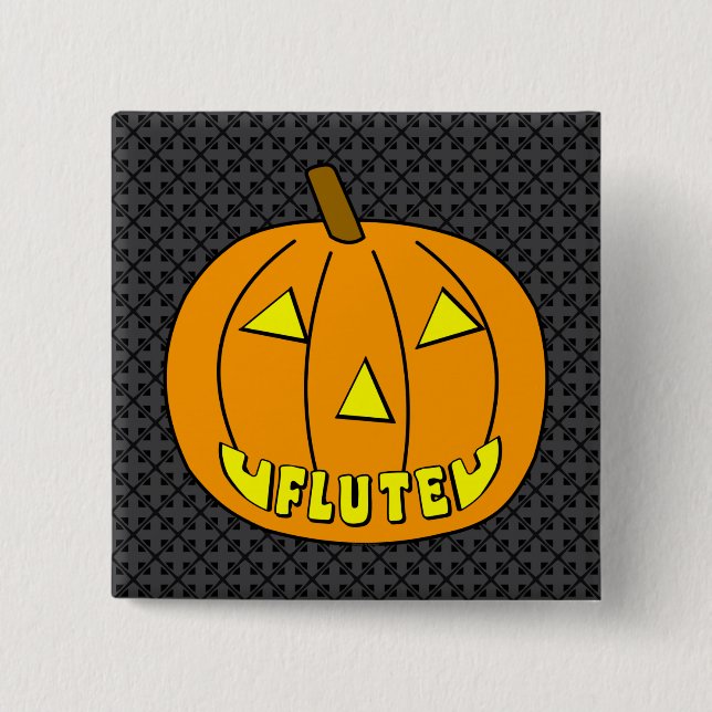 Bóton Quadrado 5.08cm Flute Halloween Pumpkin (Frente)