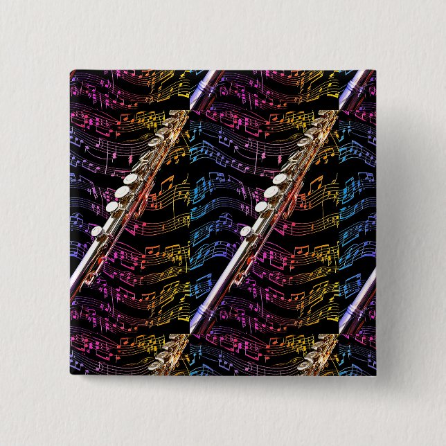 Bóton Quadrado 5.08cm Flute Lover#1_ (Frente)