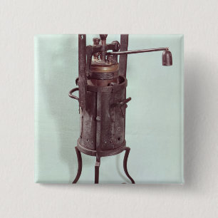 Bóton Quadrado 5.08cm Fogão de pressão inventado por Denis Papin 1679