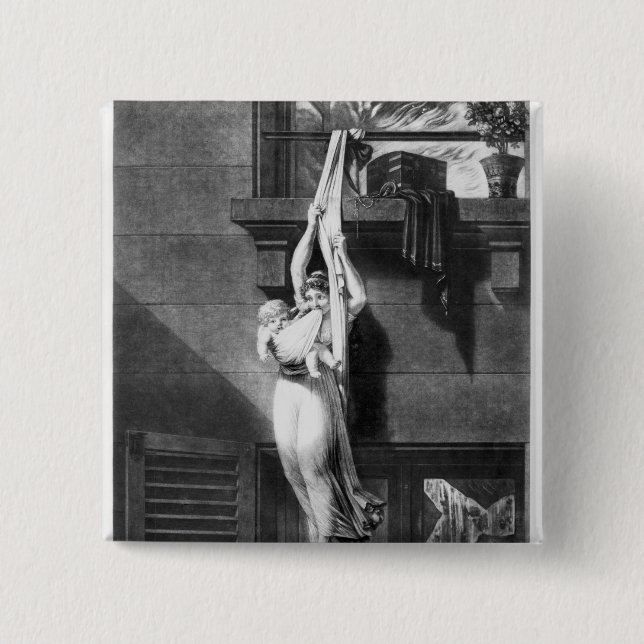 Bóton Quadrado 5.08cm Fogo (Frente)