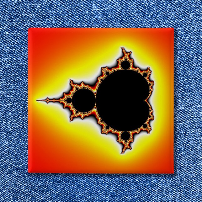 Bóton Quadrado 5.08cm Fogo Fractal de Mandelbrot (Fire Mandelbrot Pinback Button)