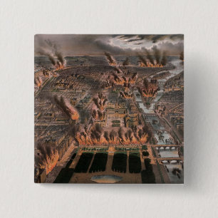 Bóton Quadrado 5.08cm Fogos em Paris, 24a 25 de maio de 1871