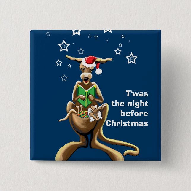 Bóton Quadrado 5.08cm Foi a noite antes do Natal... (Frente)