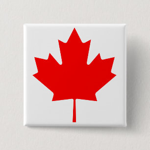 Bóton Quadrado 5.08cm Folha de Bordo do Canadá