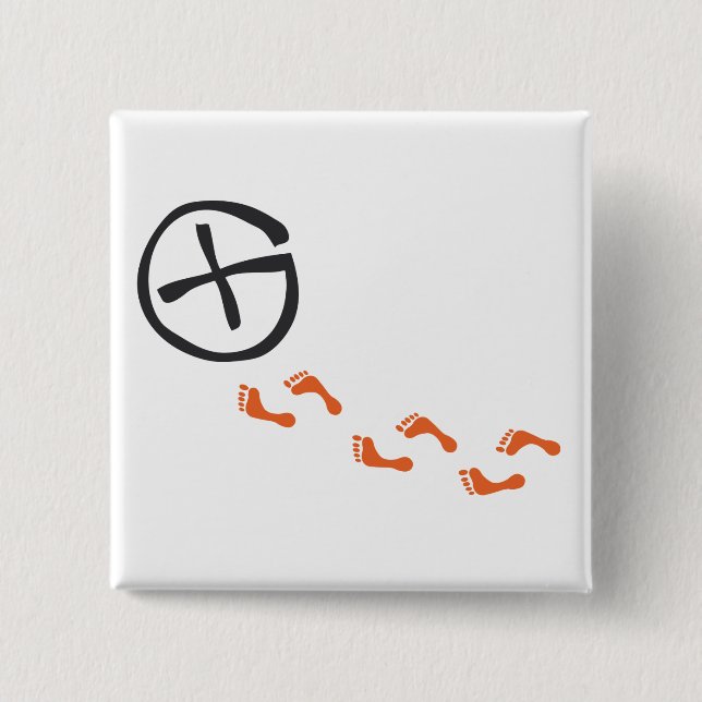 Bóton Quadrado 5.08cm Footprints - black (Frente)