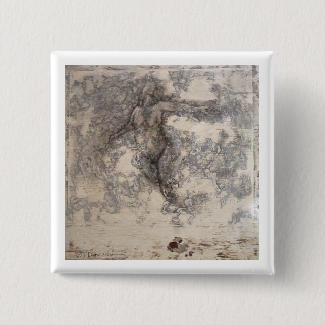 Bóton Quadrado 5.08cm Fora do botão do caos (Frente)