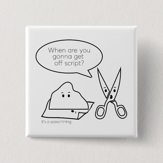 Bóton Quadrado 5.08cm Fora do botão do roteiro (Frente)