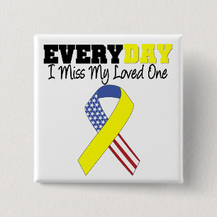 Bóton Quadrado 5.08cm Forças armadas diárias da senhorita Meu Loved um