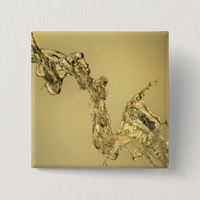 Bóton Quadrado 5.08cm Forma abstrata formada espirrando a água (Frente)