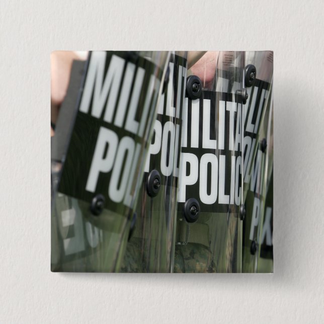 Bóton Quadrado 5.08cm Formação de controlo de motins (Frente)