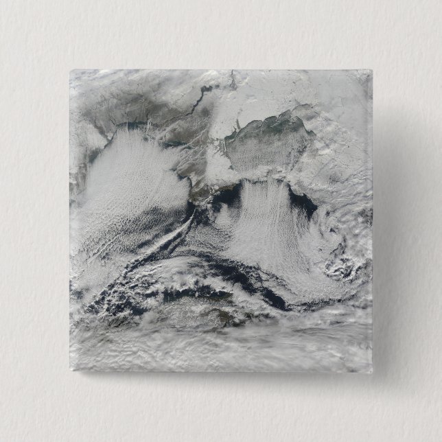 Bóton Quadrado 5.08cm Formação de nuvens sobre o Mar Negro (Frente)