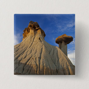 Bóton Quadrado 5.08cm Formações de Badlands no Makoshika State Park em