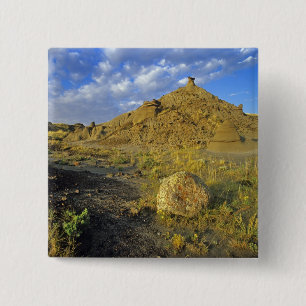 Bóton Quadrado 5.08cm Formações de Badlands no Parque Provincial dos Din