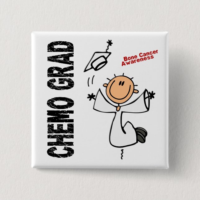 Bóton Quadrado 5.08cm FORMANDO 1 do cancer de osso CHEMO (Frente)