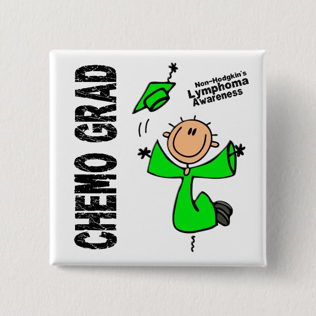 Bóton Quadrado 5.08cm FORMANDO 1 do linfoma CHEMO de Non-Hodgkins (Frente)