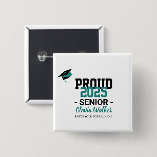 Bóton Quadrado 5.08cm Formando orgulhoso da escola personalizada