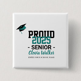 Bóton Quadrado 5.08cm Formando orgulhoso da escola personalizada